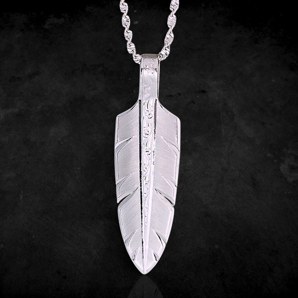 Montana Silversmiths Freedom and Strength Silver Feather Necklace NEW NIB